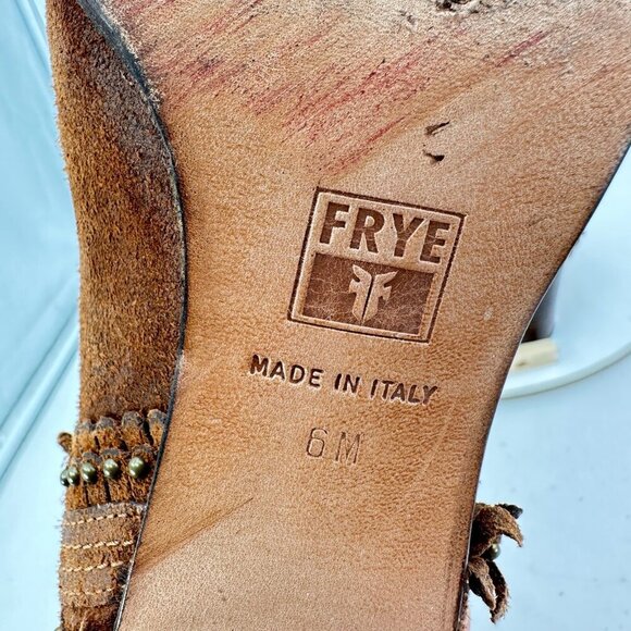 Frye Women Size 6M Rust Brown Bella Flower Suede Pull On Heel Pump Boot - Picture 12 of 13